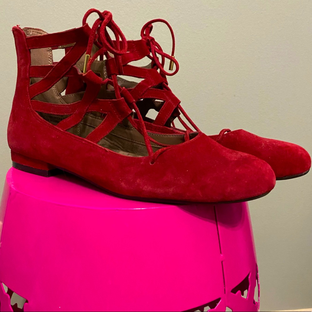 Aerosols Red Suede Goddess Flats
